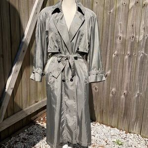 Vtg Houndstooth Rain Jacket Trench Coat